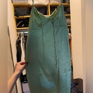 Silk Green Dress Floral